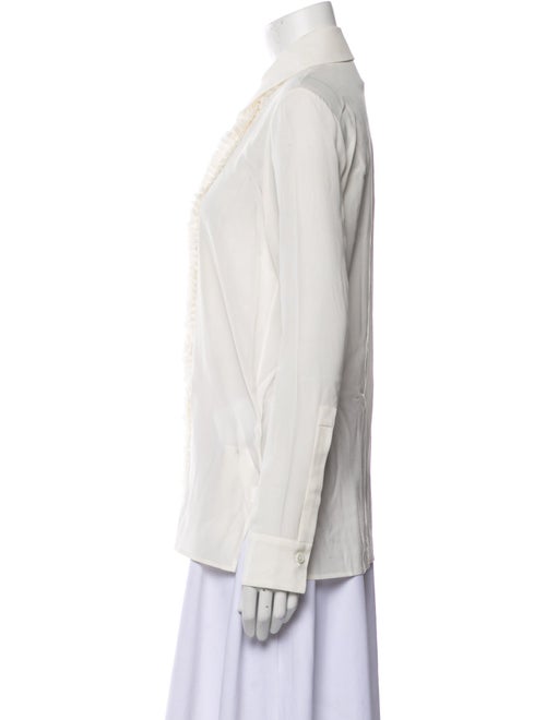 Givenchy Silk Long Sleeve Button-Up Top