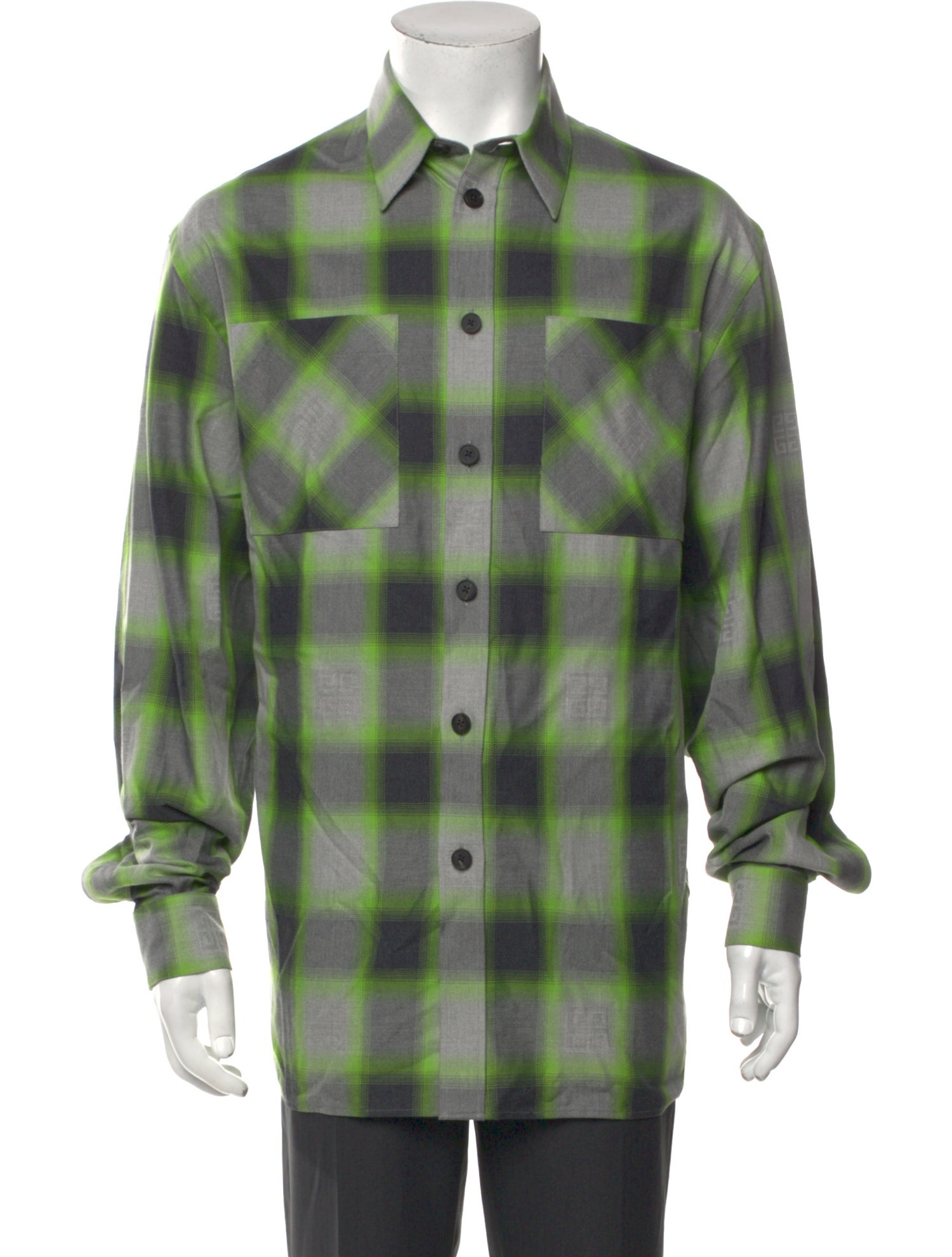 Givenchy Plaid Print Long Sleeve Shirt