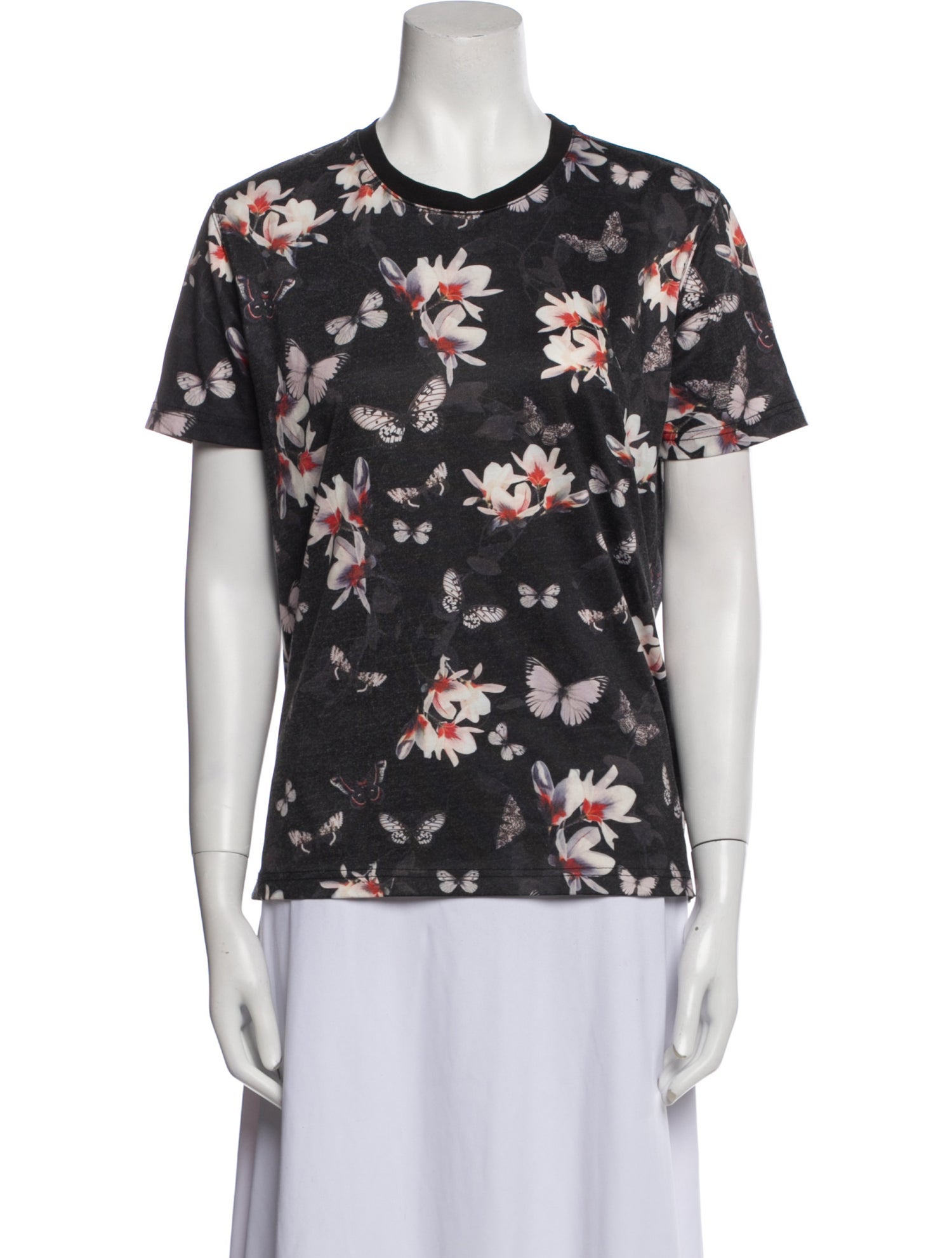 Givenchy Floral Print Crew Neck T-Shirt