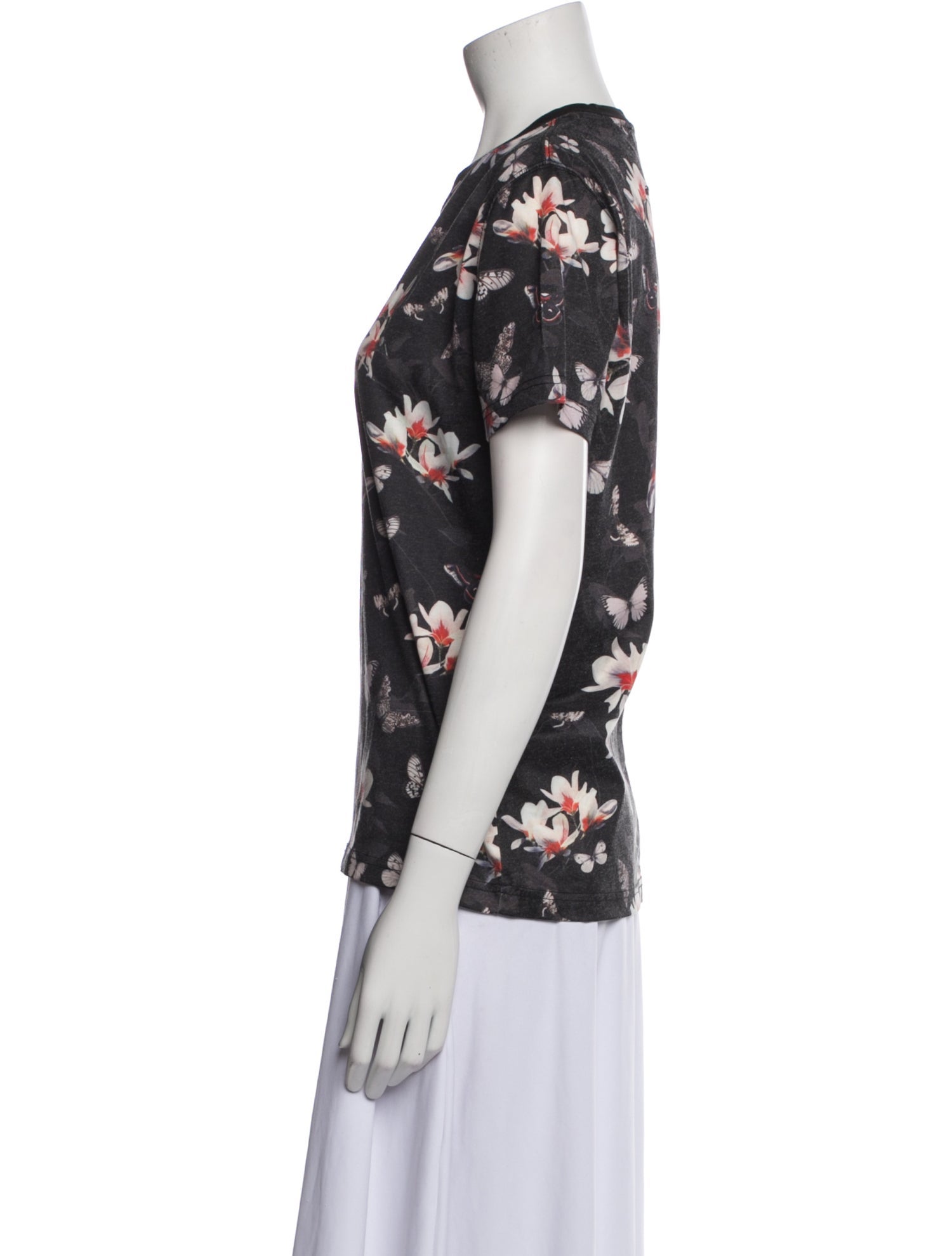 Givenchy Floral Print Crew Neck T-Shirt