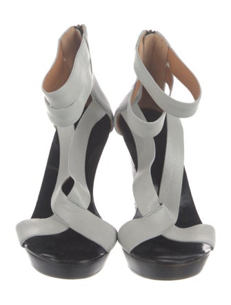 Givenchy Leather Cutout Accent Slingback Sandals