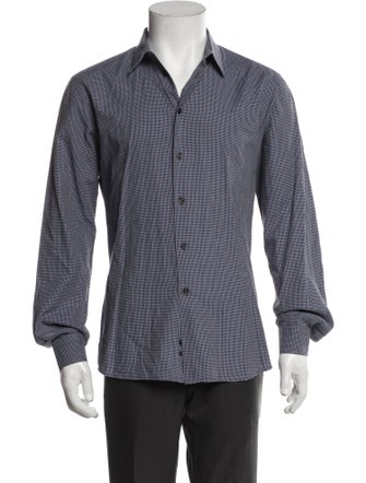 Givenchy Plaid Print Long Sleeve Dress Shirt