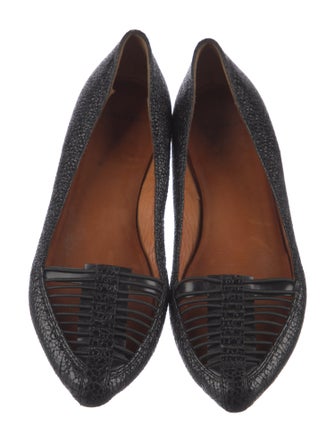 Givenchy Leather Animal Print Ballet Flats