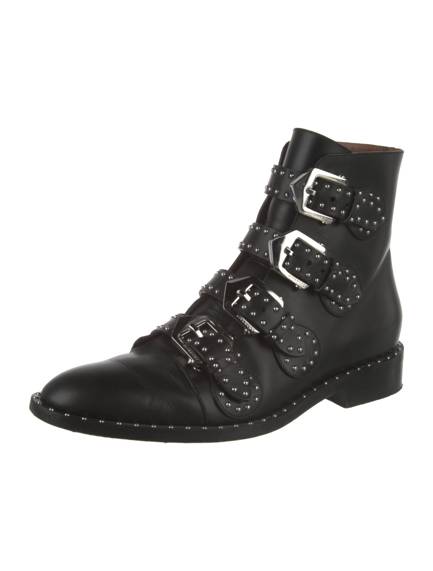 Givenchy Leather Studded Accents Combat Boots