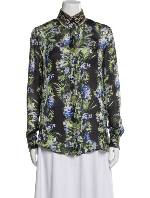 Givenchy Silk Floral Print Button-Up Top