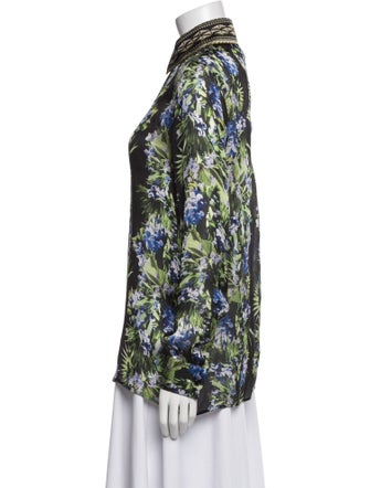 Givenchy Silk Floral Print Button-Up Top