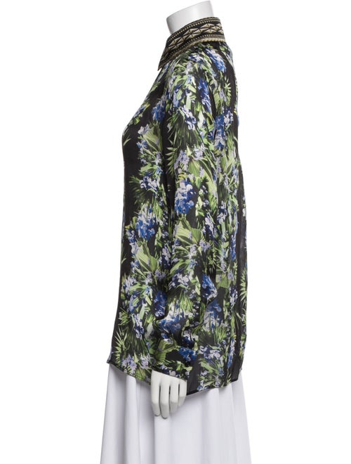 Givenchy Silk Floral Print Button-Up Top