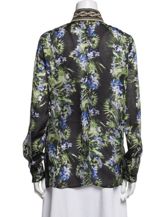 Givenchy Silk Floral Print Button-Up Top