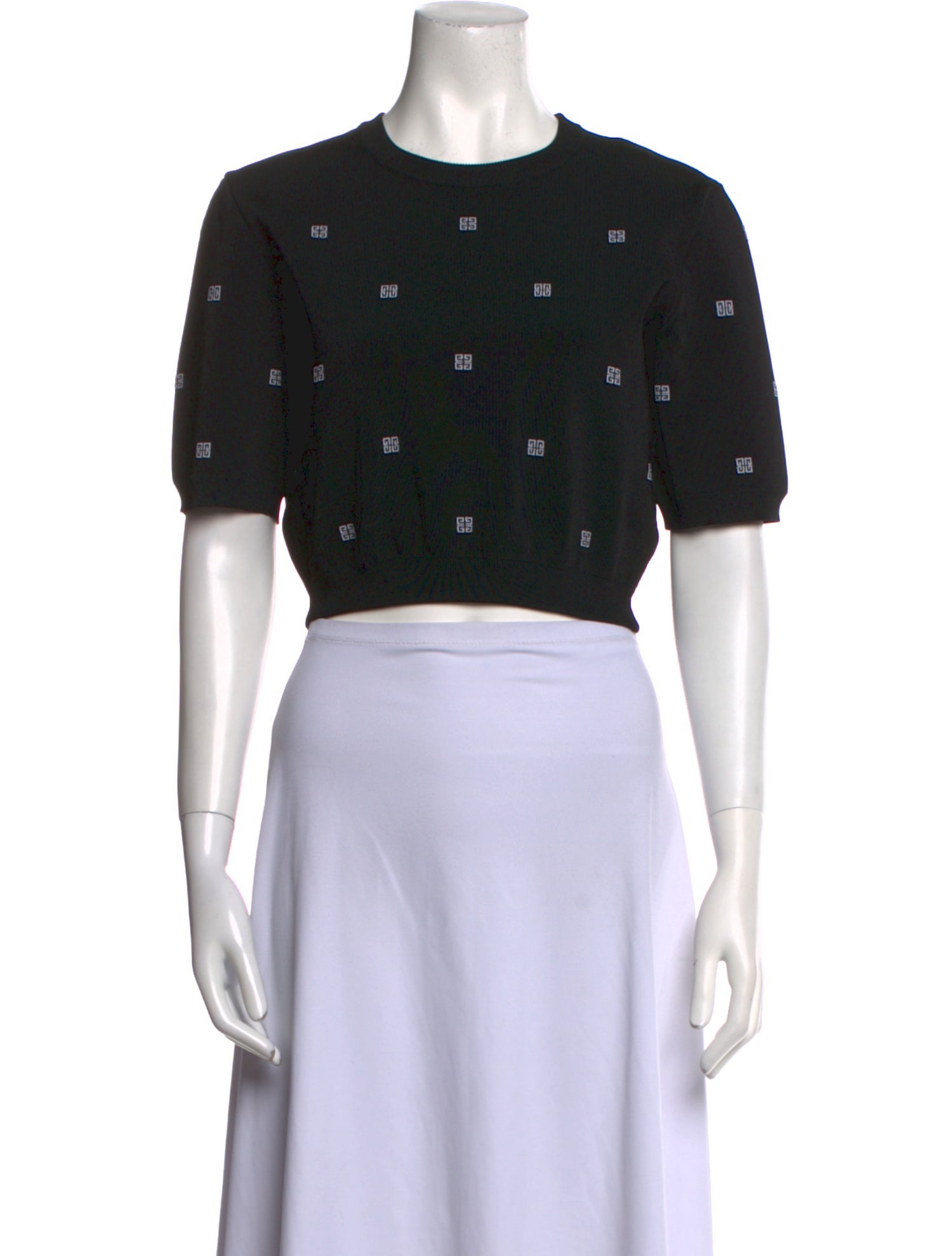 Givenchy Printed Crew Neck Crop Top