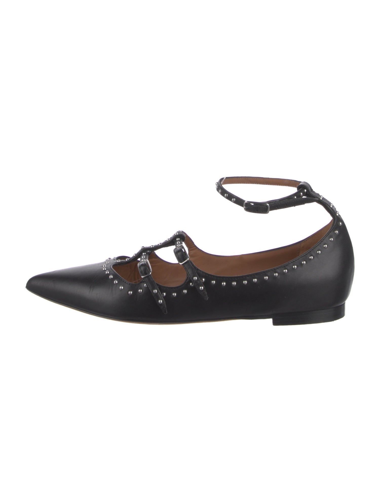 Givenchy Leather Studded Accents Mary Jane Flats