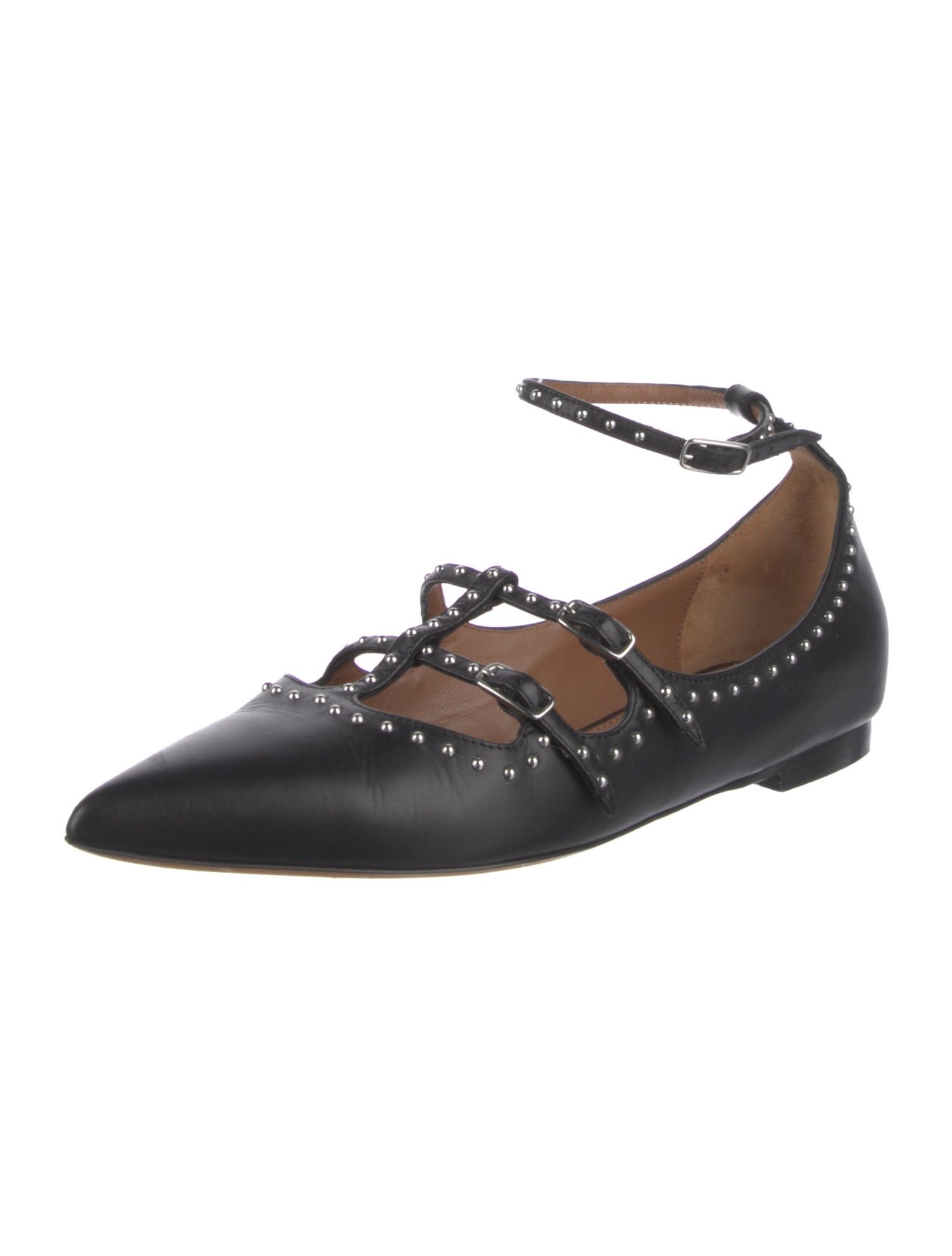 Givenchy Leather Studded Accents Mary Jane Flats