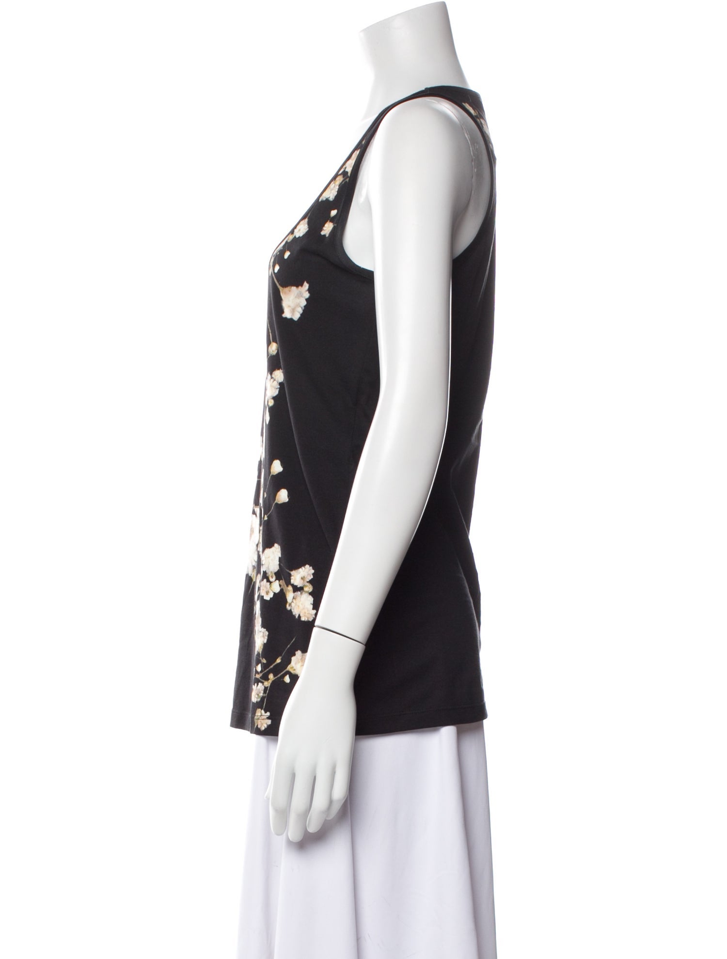 Givenchy Floral Print Scoop Neck Top