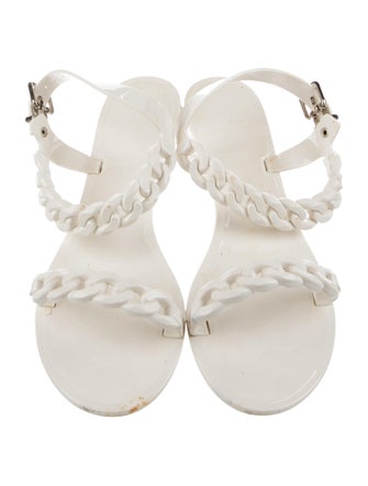 Givenchy Rubber Chain-Link Accents Slingback Sandals