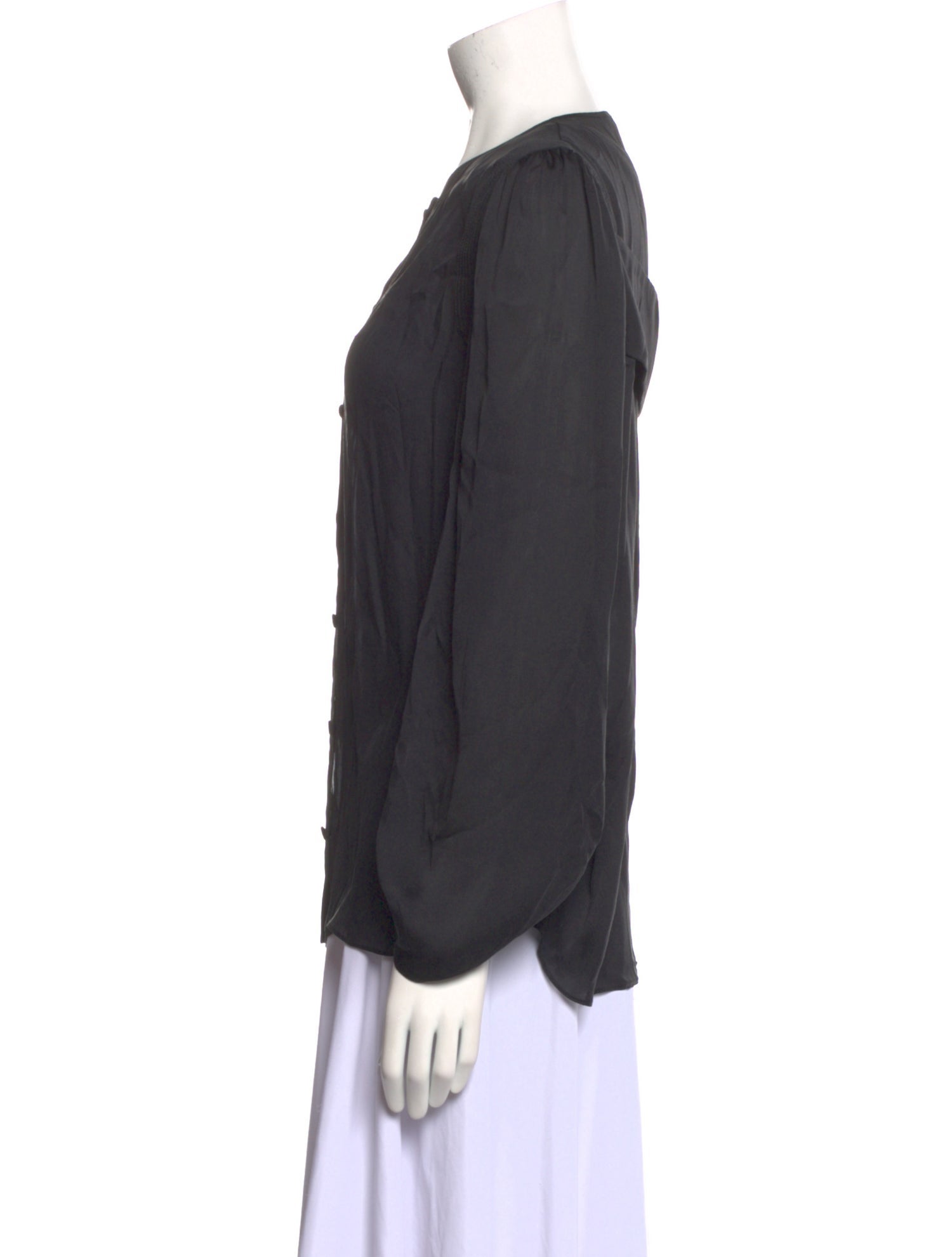 Givenchy Silk Crew Neck Button-Up Top