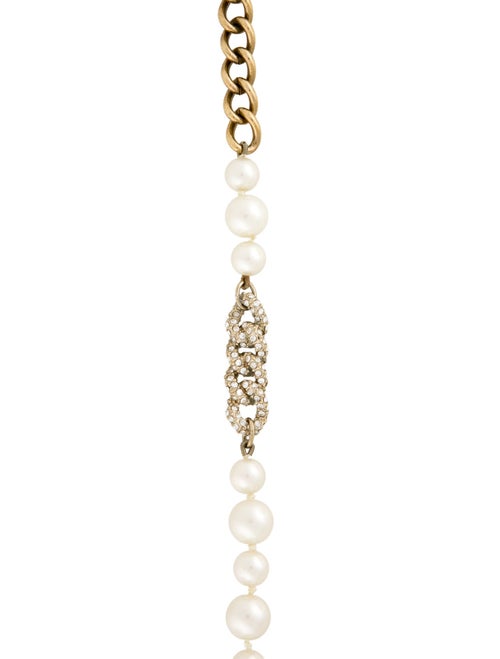 Givenchy Faux Pearl & Crystal Beaded Chain Necklcace
