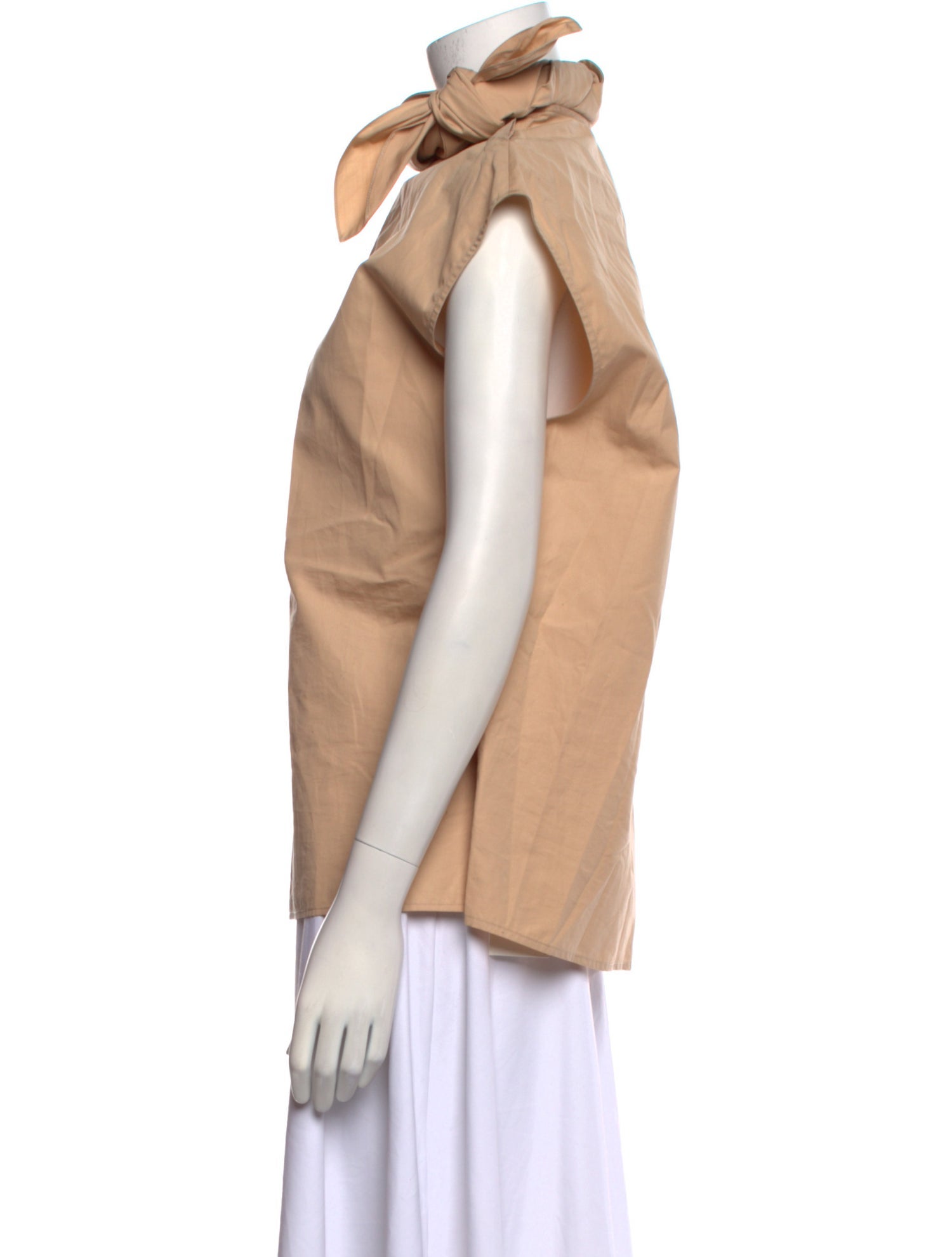 Givenchy Mock Neck Short Sleeve Blouse