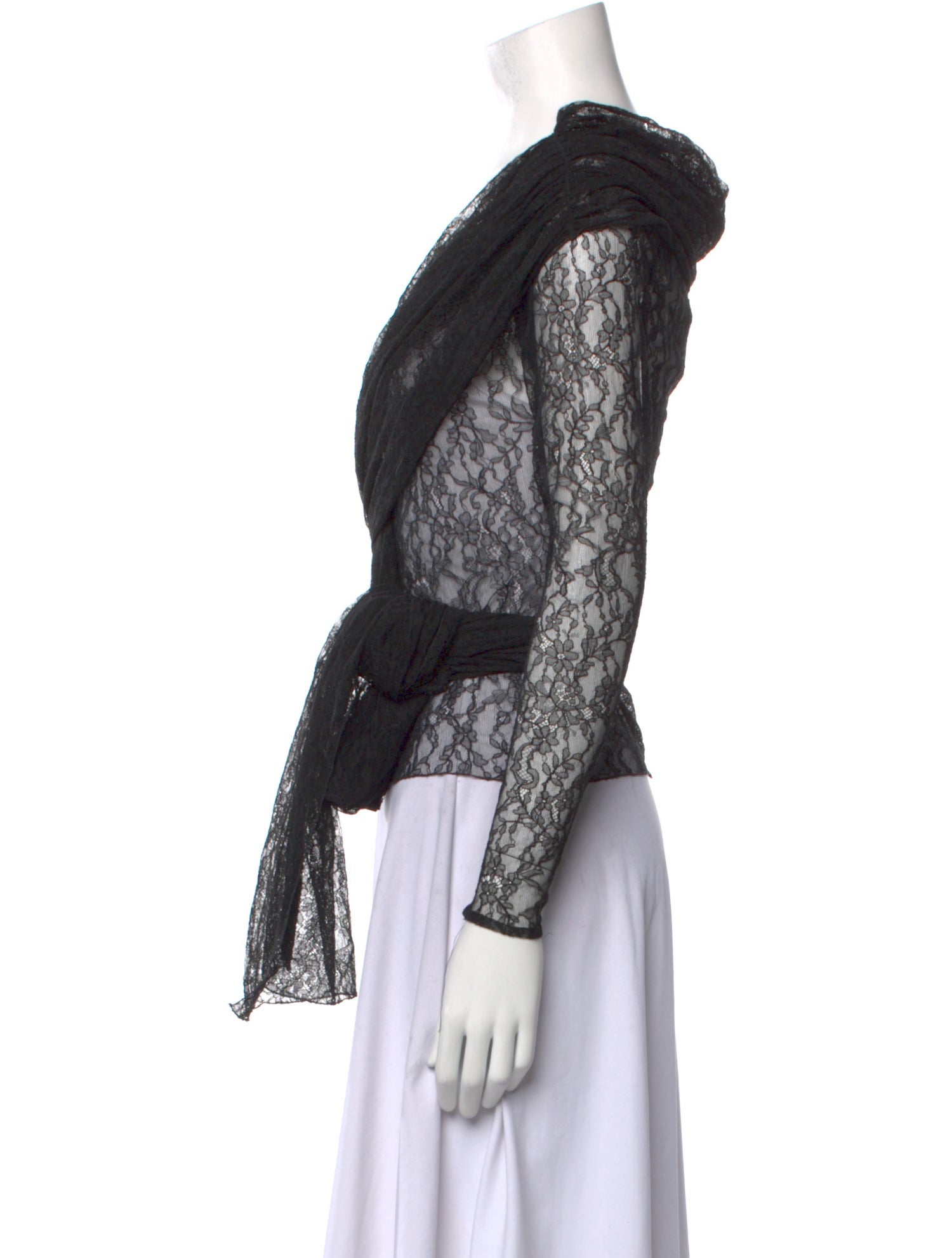 Givenchy Lace Pattern V-Neck Blouse