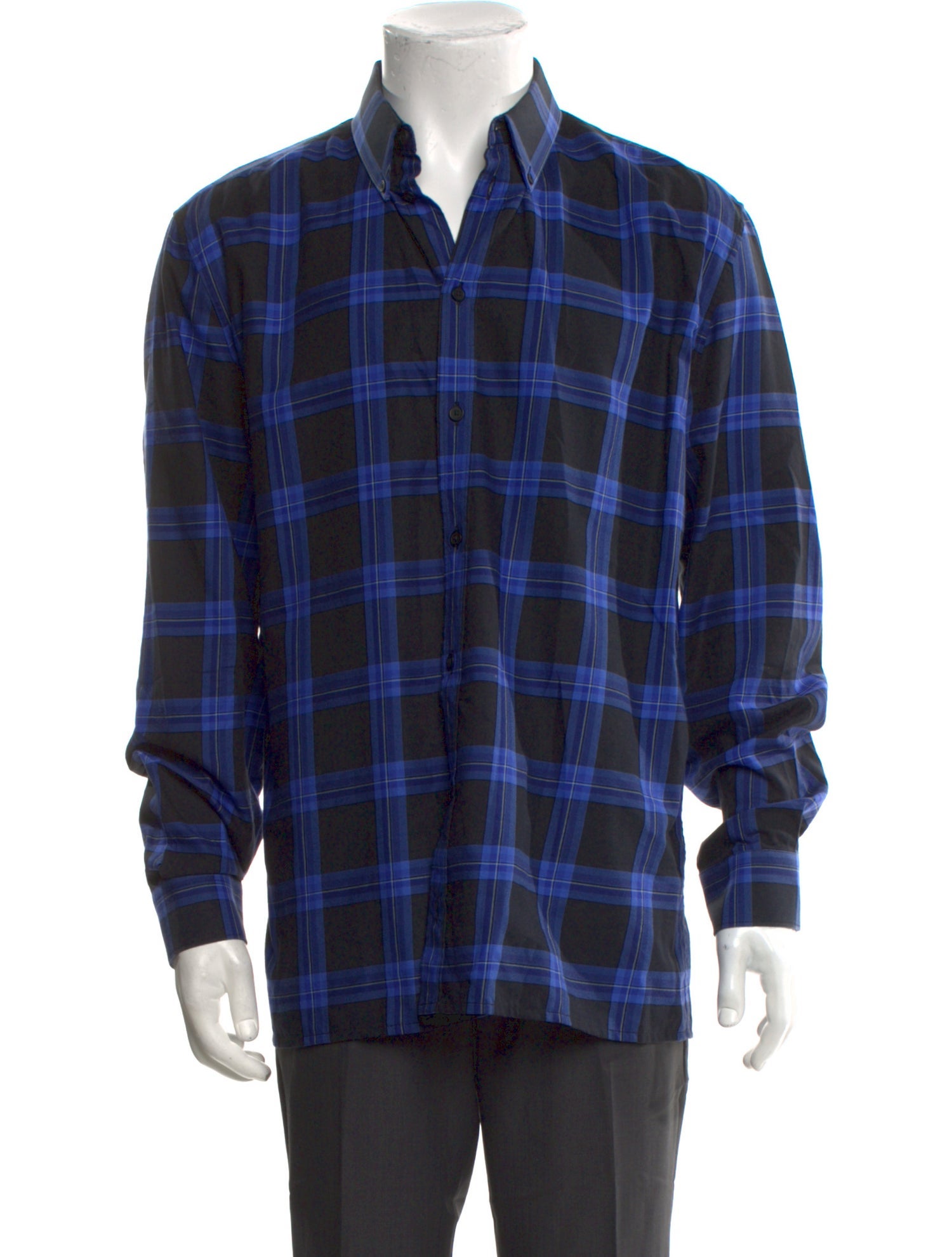 Givenchy Plaid Print Long Sleeve Shirt