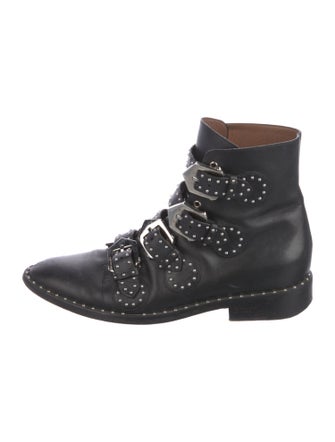 Givenchy Leather Studded Accents Combat Boots