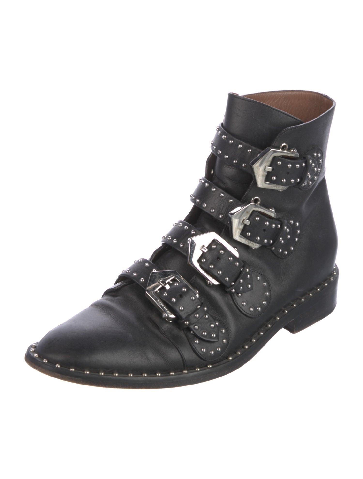 Givenchy Leather Studded Accents Combat Boots