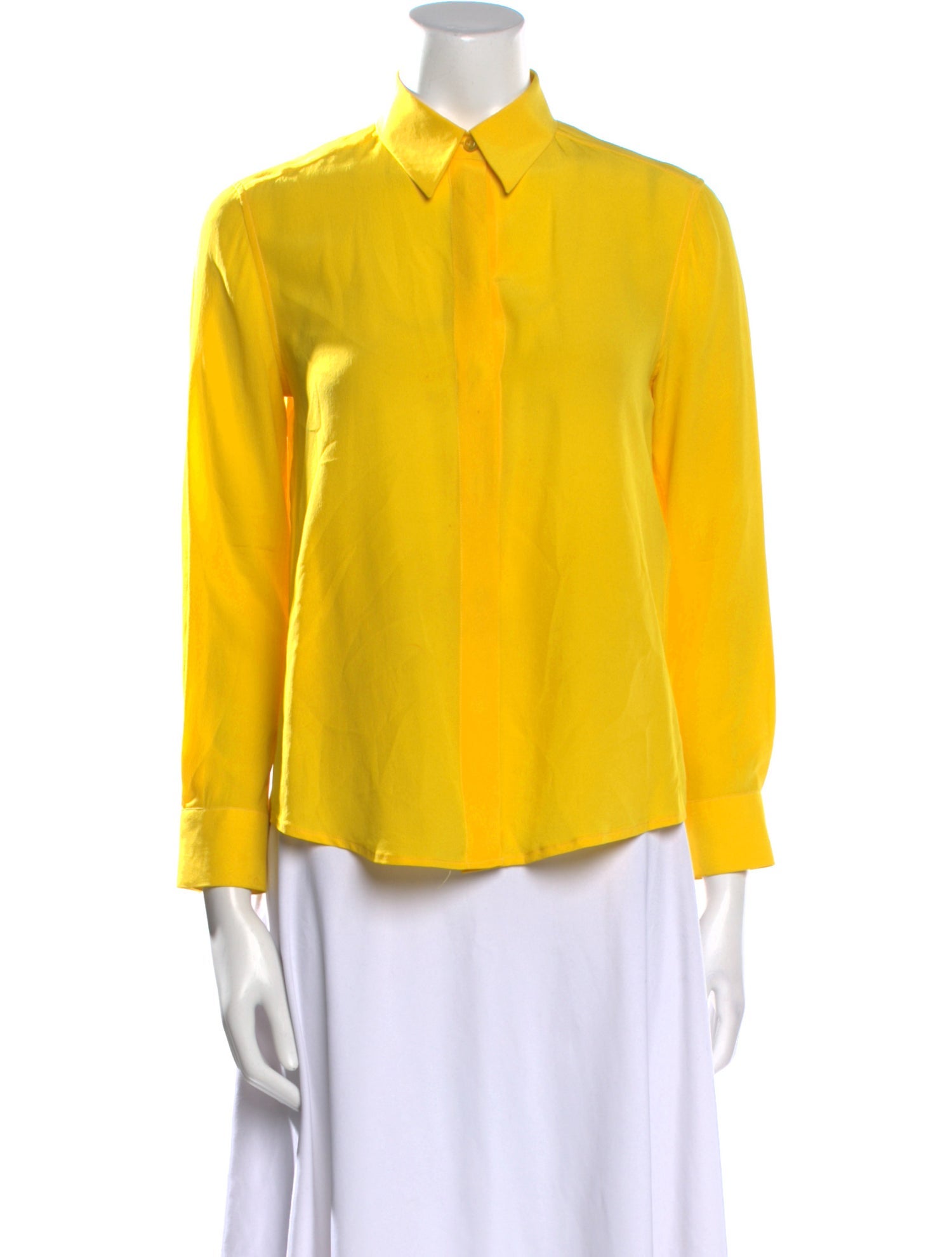 Givenchy Silk Three-Quarter Sleeve Button-Up Top