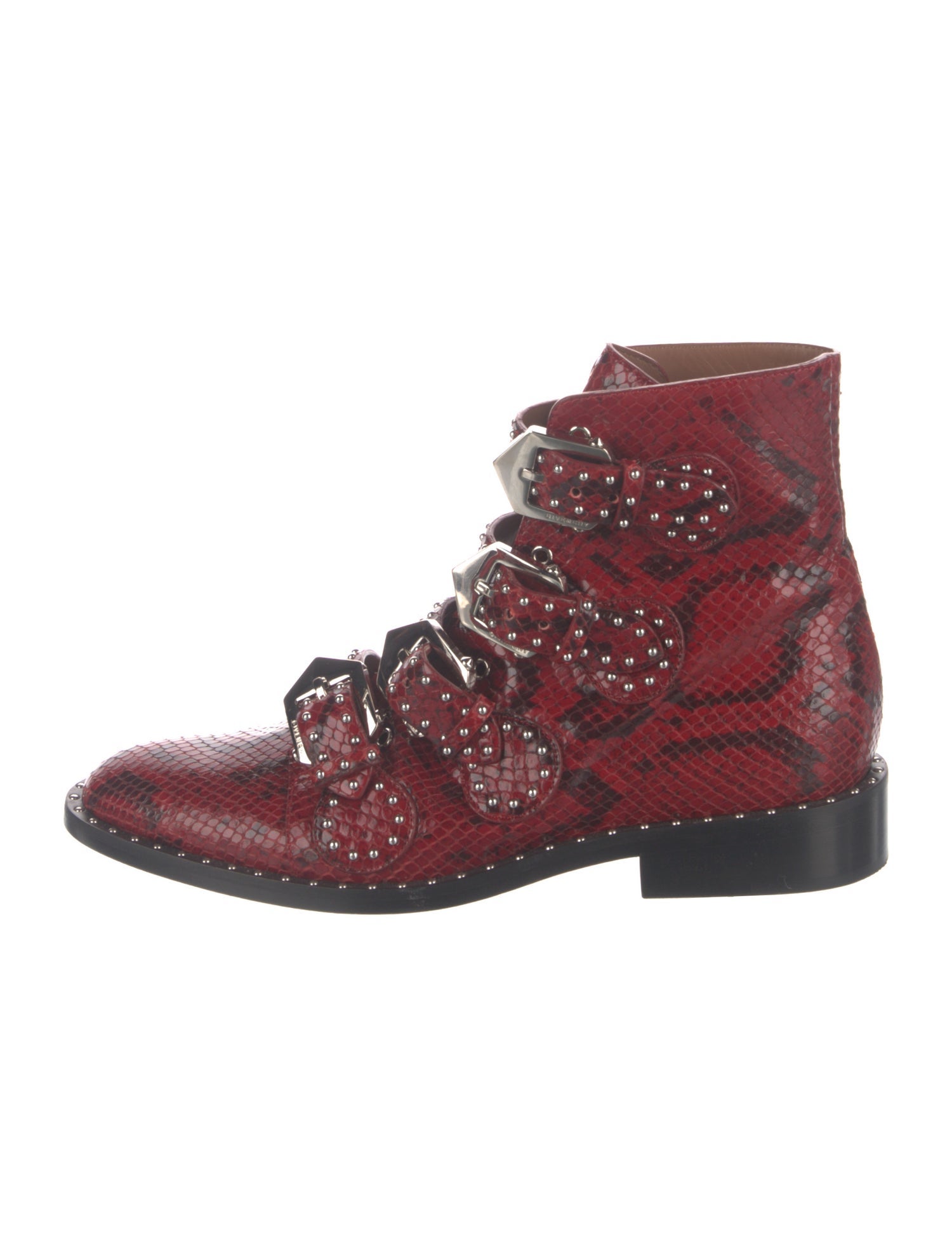 Givenchy Embossed Leather Animal Print Boots