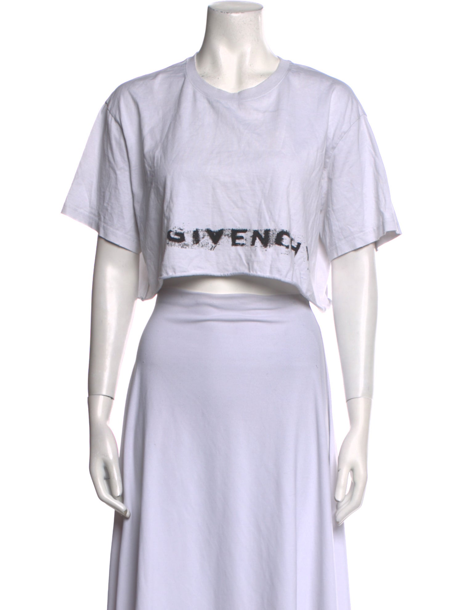 Givenchy Graphic Print Crew Neck Crop Top