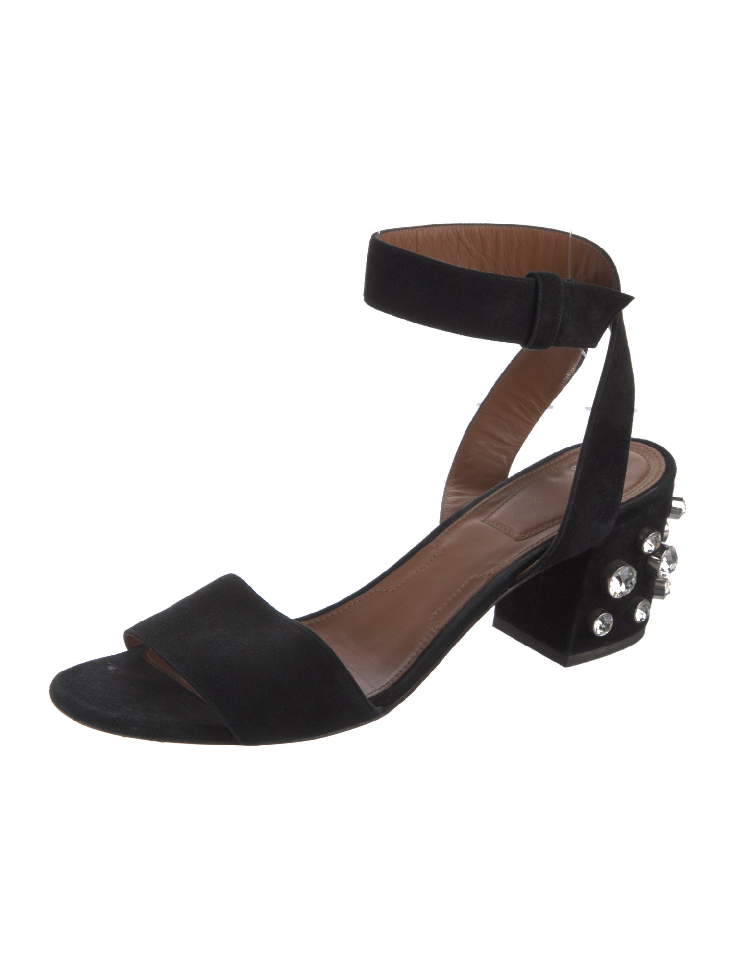 Givenchy Faux Pearl Accents Suede Sandals