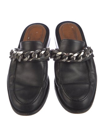 Givenchy Leather Chain-Link Accents Mules