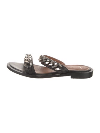 Givenchy Leather Chain-Link Accents Slides