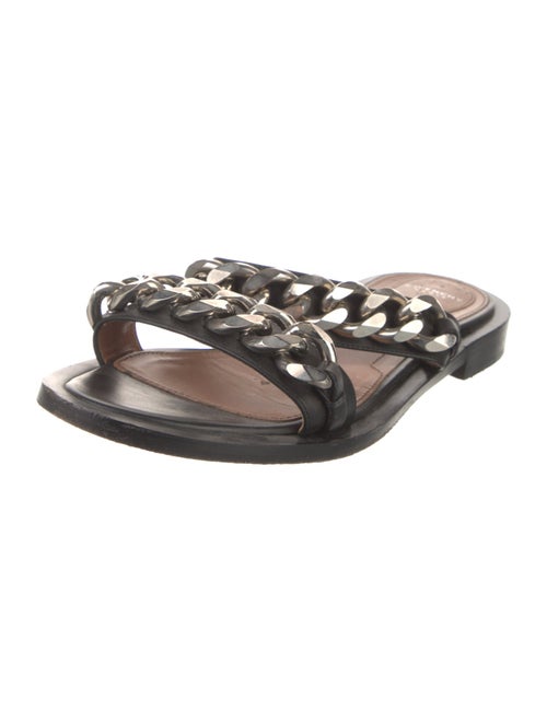 Givenchy Leather Chain-Link Accents Slides
