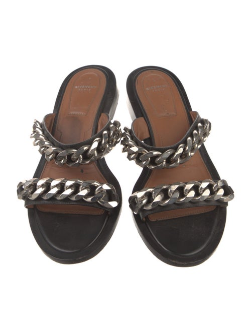 Givenchy Leather Chain-Link Accents Slides