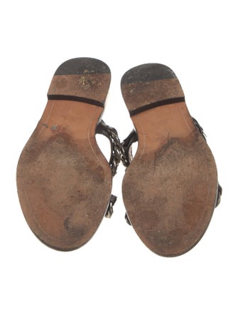 Givenchy Leather Chain-Link Accents Slides