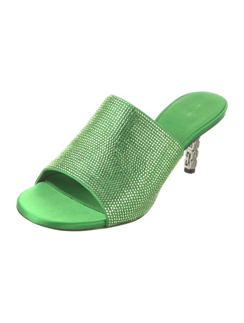 Givenchy Satin Crystal Embellishments Slides