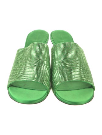 Givenchy Satin Crystal Embellishments Slides