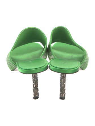 Givenchy Satin Crystal Embellishments Slides