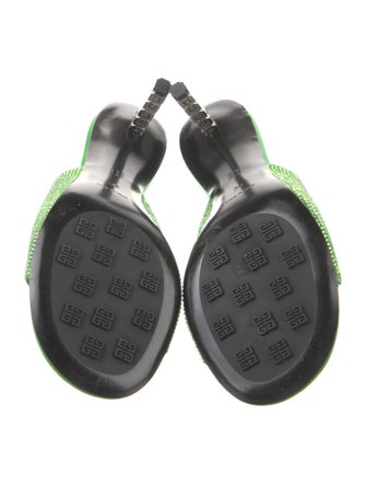 Givenchy Satin Crystal Embellishments Slides