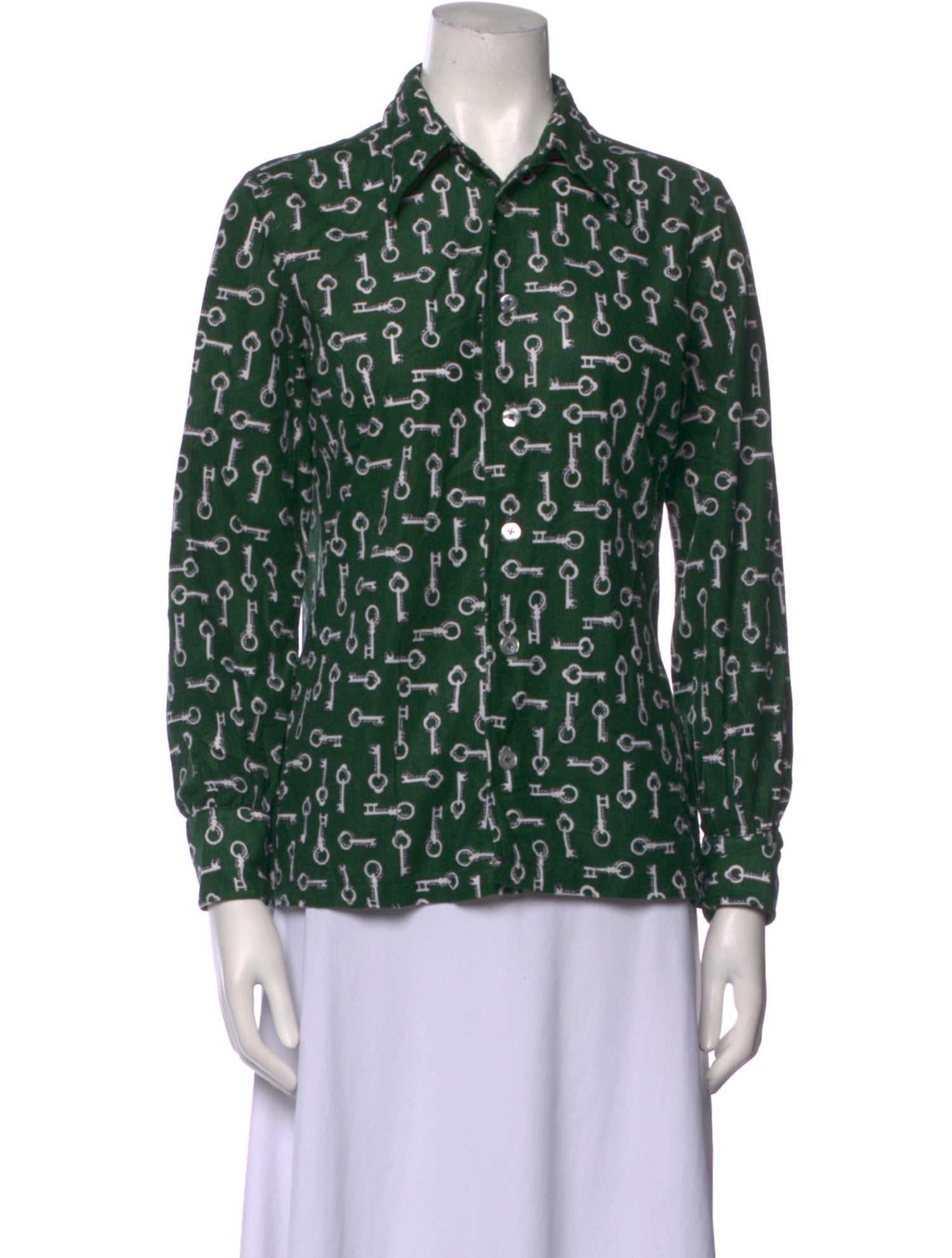 Givenchy Printed Long Sleeve Button-Up Top