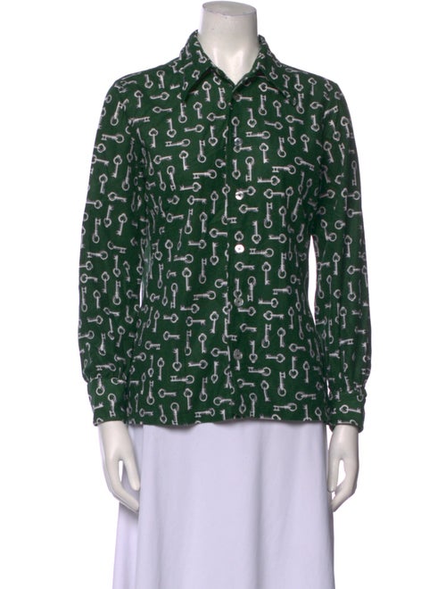 Givenchy Printed Long Sleeve Button-Up Top