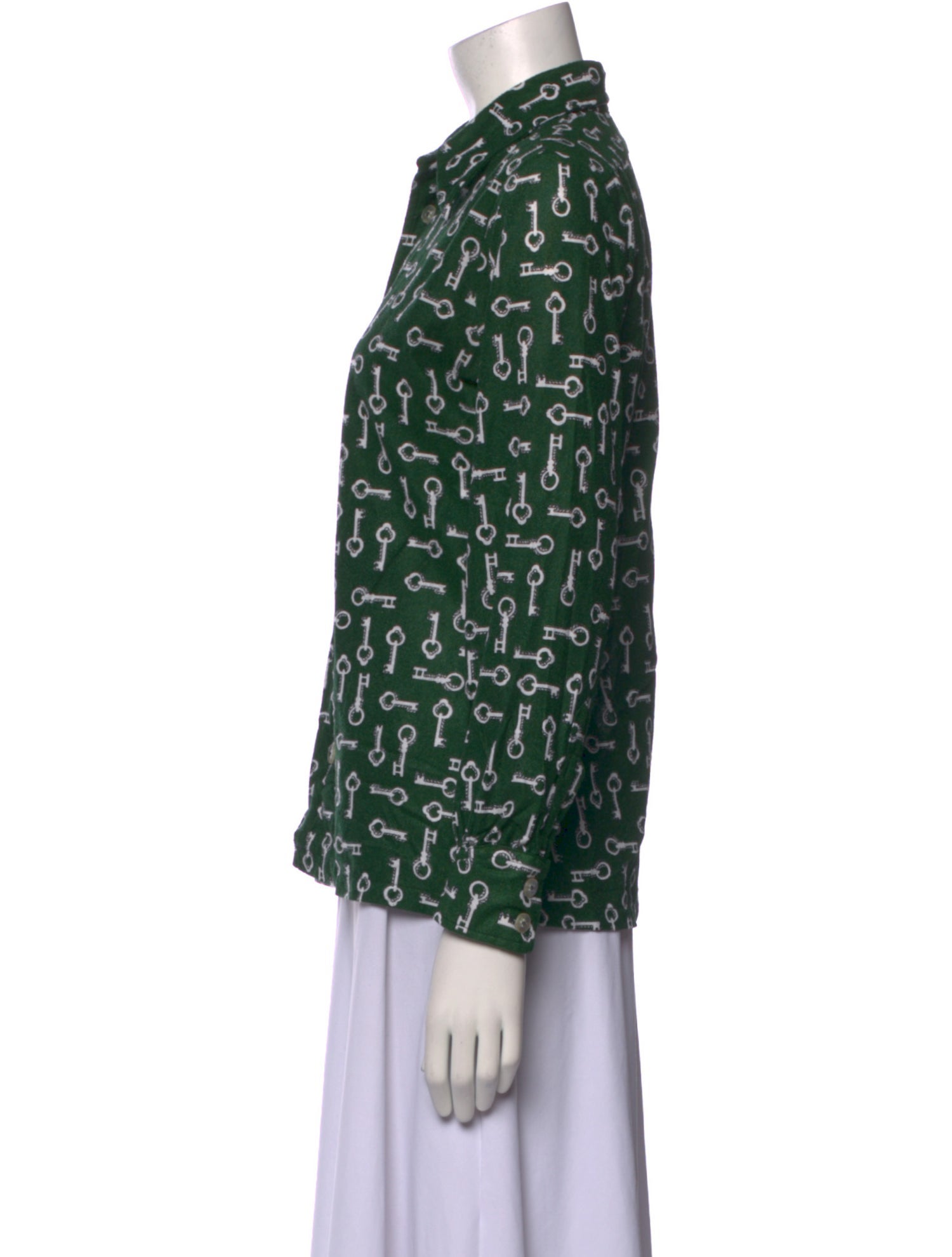 Givenchy Printed Long Sleeve Button-Up Top