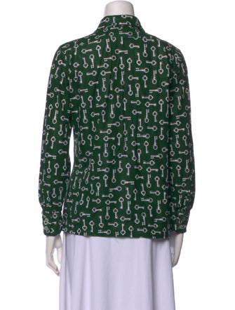 Givenchy Printed Long Sleeve Button-Up Top