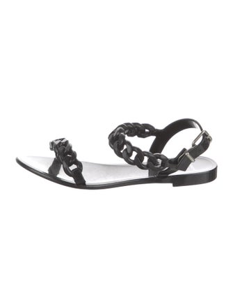Givenchy Rubber Chain-Link Accents Slingback Sandals
