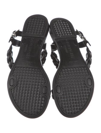 Givenchy Rubber Chain-Link Accents Slingback Sandals