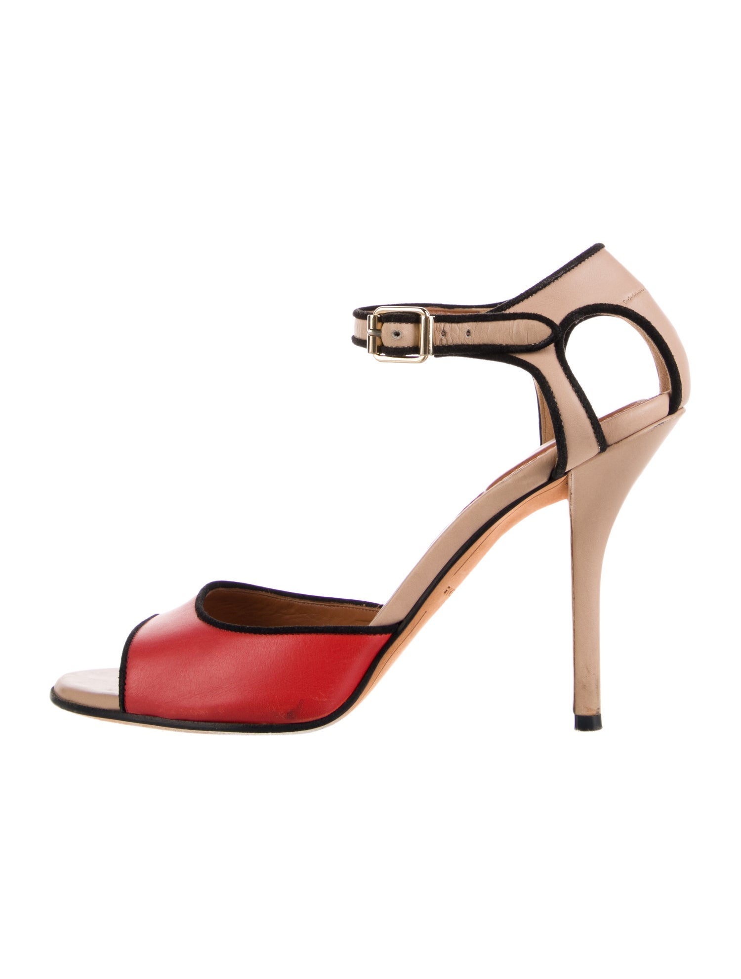 Givenchy Leather Colorblock Pattern Sandals