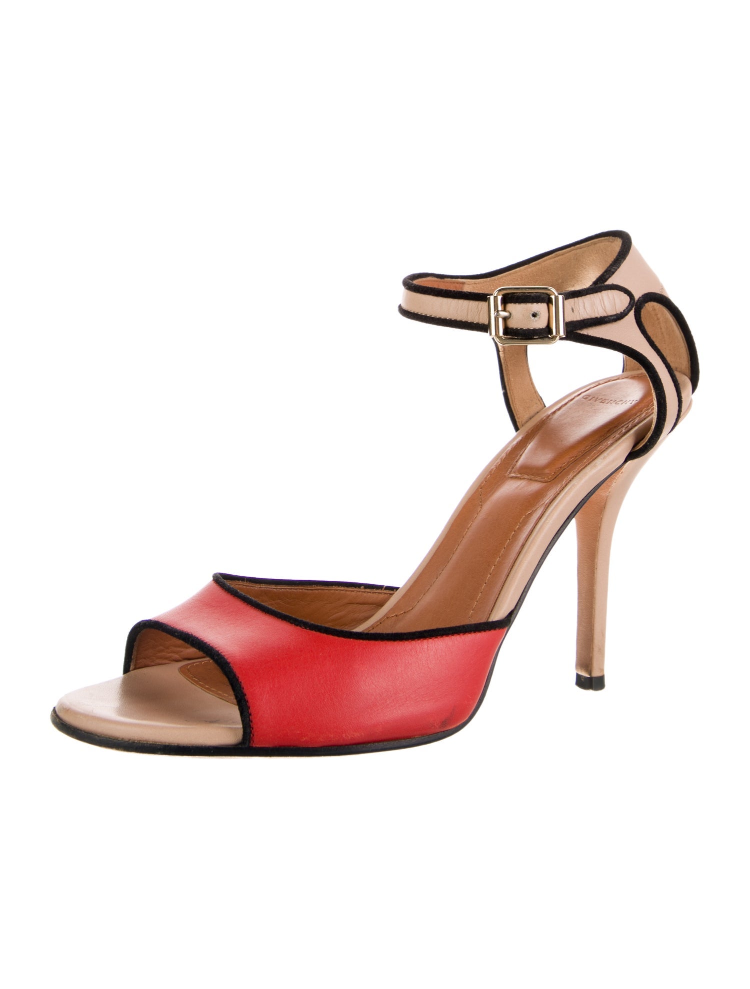 Givenchy Leather Colorblock Pattern Sandals