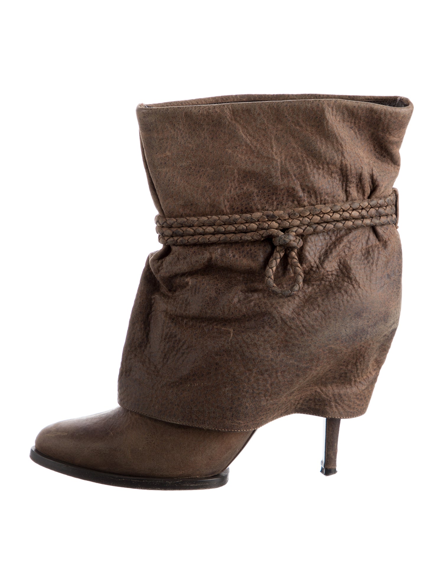 Givenchy Leather Braided Accents Boots