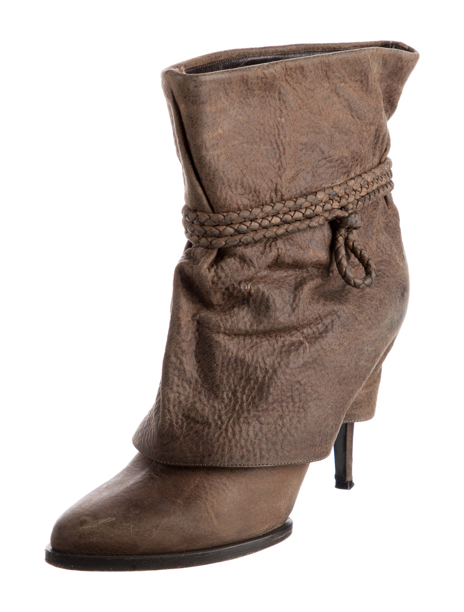 Givenchy Leather Braided Accents Boots