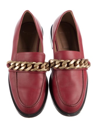Givenchy Leather Chain-Link Accents Loafers
