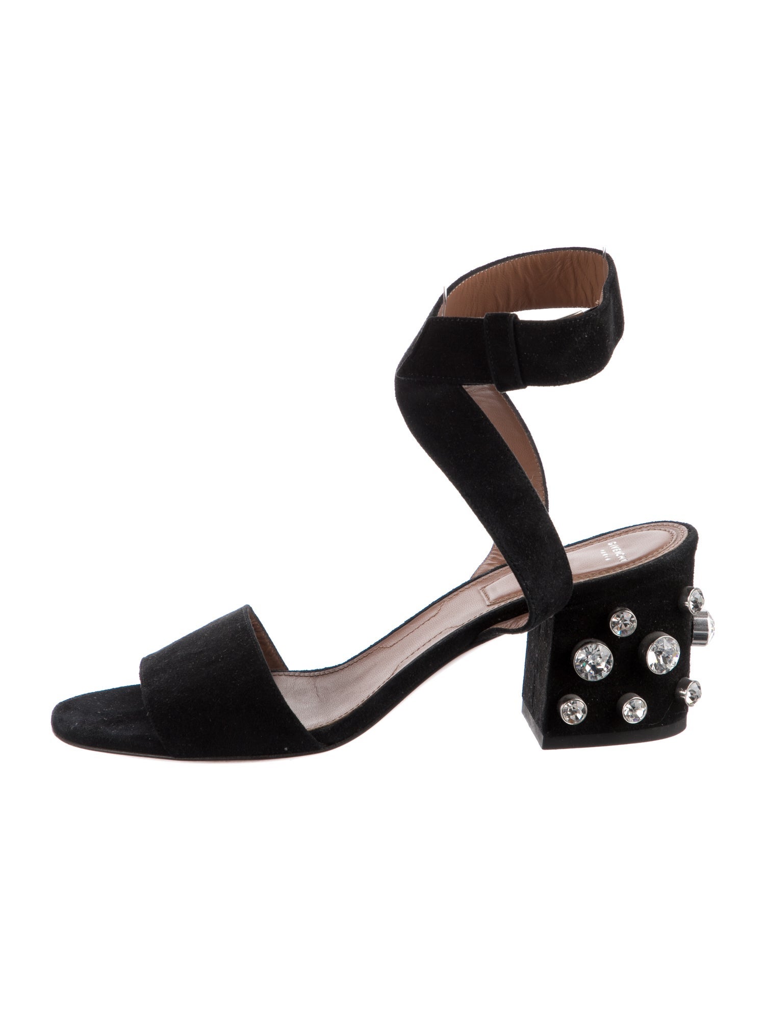 Givenchy Faux Pearl Accents Suede Slingback Sandals