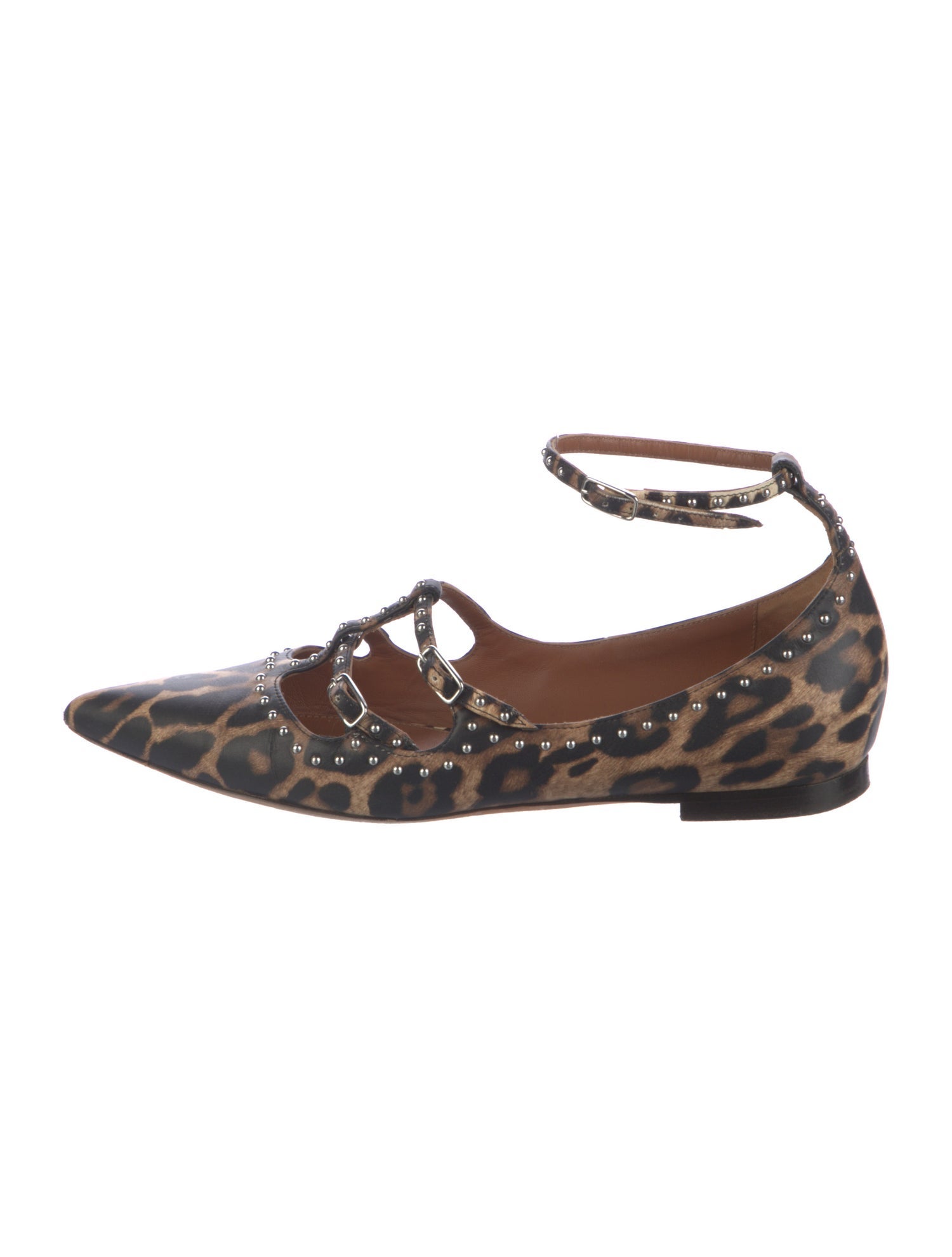 Givenchy Leather Animal Print Flats